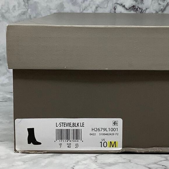 Franco Sarto 10M Black Leather Stevie Mid Calf Boot Square Toe Block Heel M29-14 - Picture 8 of 10